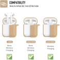 thumbnail image 4 of Coffea Protective Silicone Case with Keychain for AirPods 1 & 2 (Front LED Not Visible) (Khaki), 4 of 7