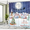 thumbnail image 5 of Ambesonne Christmas Shower Curtain, Winter Sky Moon Star, 69"Wx84"L, Navy White, 5 of 5