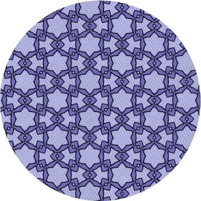 Ahgly Company Tapis Rond Lavable en Machine Intérieur Jeans Transitionnels Bleu, 4 Pieds Rond