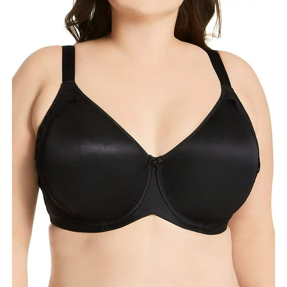 ELILA Black Microfiber & Lace Molded Underwire Bra, US 44F, UK 44E, NWOT