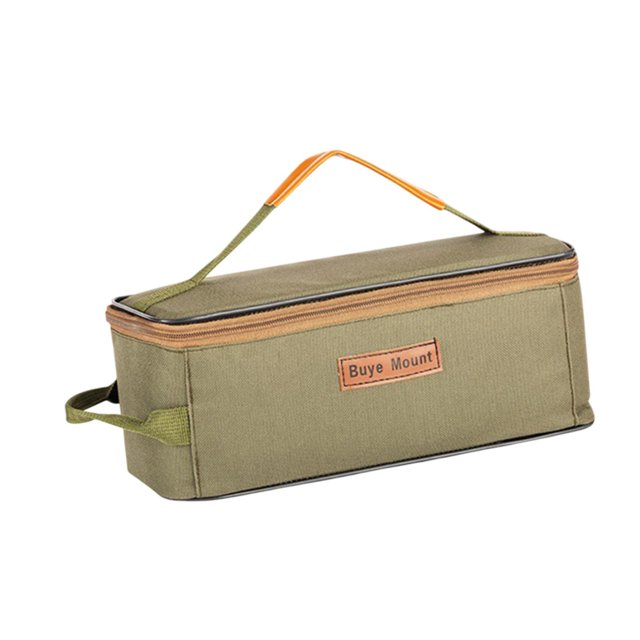 Bolsa de almacenamiento para utensilios de cocina de camping, organizador de vajilla, multifuncional, vacía, Oxford Verde oscuro