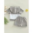 thumbnail image 4 of Bagilaanoe Toddler Baby Boys Hooded Short Sleeve Tops + Shorts 6M 12M 18M 24M 3T 4T Casual Summer Clothing, 4 of 8
