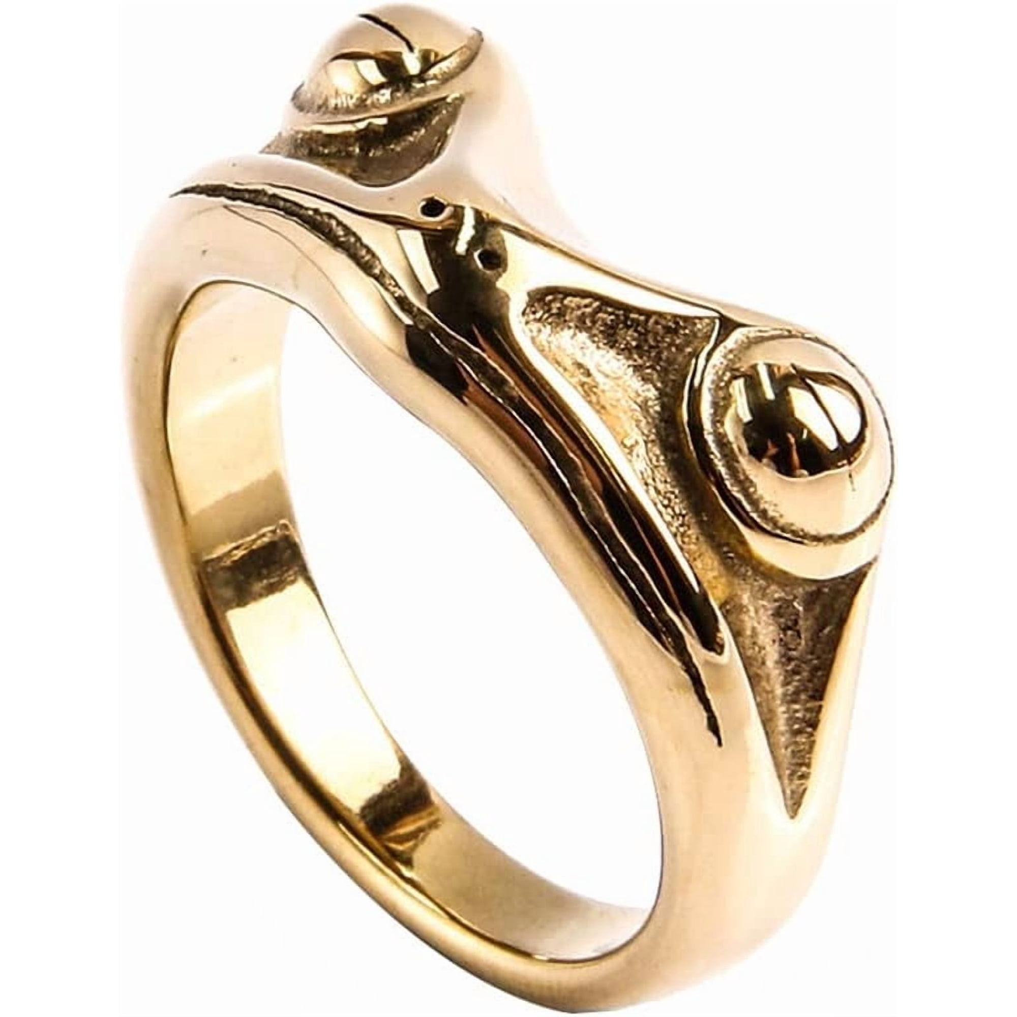 Unisex Stainless Steel Vintage Personalized Cute Lifelike Animal Big Eyes Frog Finger Ring Beneficial Insects