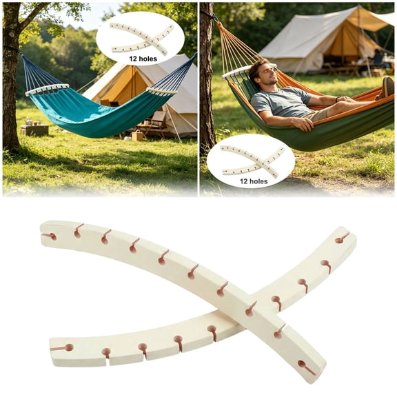 Soovim 40cm Removable Hammock Spreader Bar, Detachable Hammock Support Rod with 10 Holes, Portable Hammock Accessory for Camping Garden