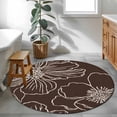 thumbnail image 3 of Round Rug 3.3Ft Washable Non-Slip, Brown Flowers Circle Area Rugs for Living Room Bedroom, Spring Floral Botanical Modern Art Indoor Floor Mats Carpet Runner for Home Decor Aesthetic, 3 of 8