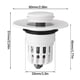 thumbnail image 2 of Tapón de fugas de lavabo engrosado mejorado con protección contra olores, filtro de rebote tipo empuje, accesorio universal para uso doméstico y comercial, 2 of 7
