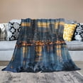thumbnail image 2 of Creowell USA Throw Blanket, San Diego at Sunrise in Harbor Waterfront Cityscape Business District, Flannel Accent Piece Soft Couch Cover for Adults, Pale Blue  60x80in, 2 of 6