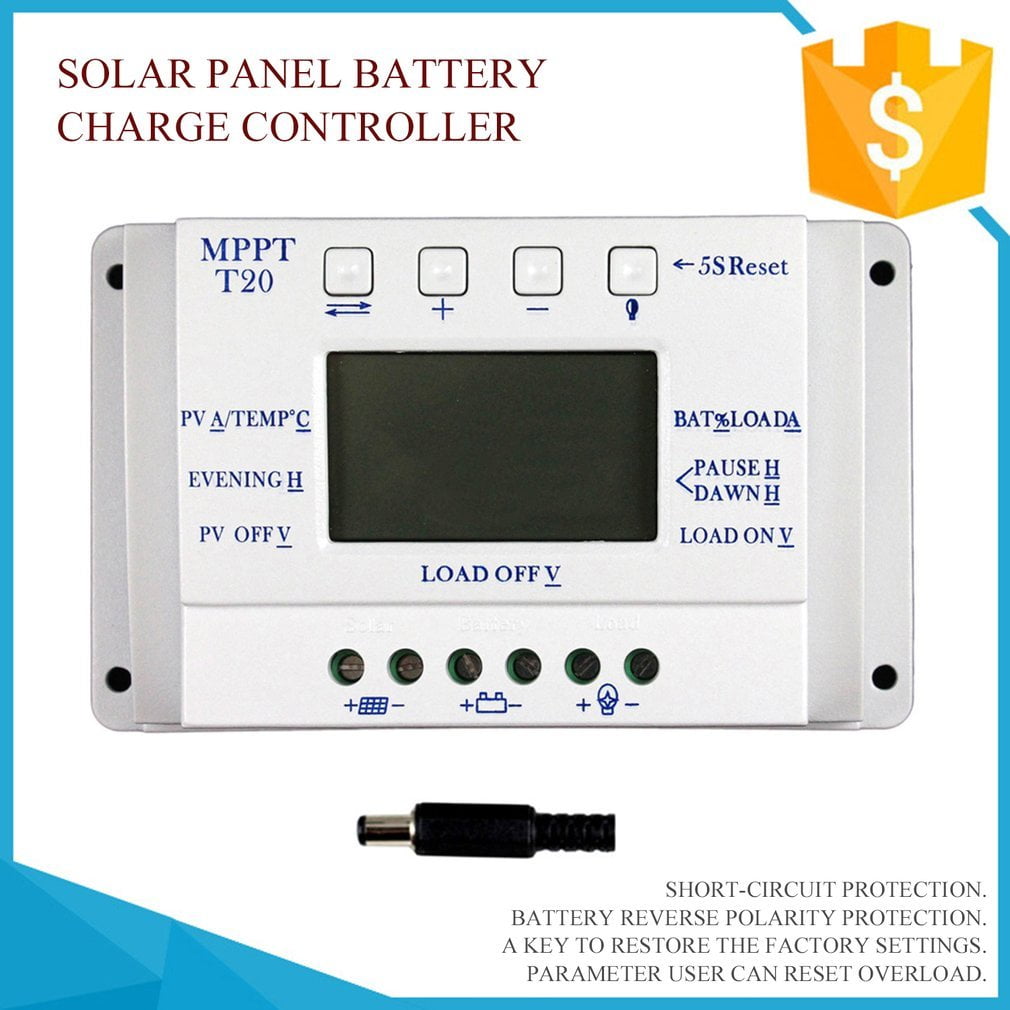 Lcd Display 12v 24v Mppt Solar Panel Regulator Charge Controller 3 Timer Walmart Canada