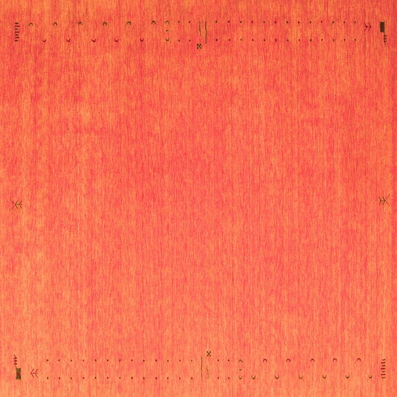Ahgly Company Indoor Square Abstract Orange Contemporary Area Rugs, 5' Square