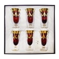 thumbnail image 3 of Interglass - Italy Ruby Red Crystal Champagne Flutes Vintage Design 24K Gold Hand Decorated, 9 oz, Set of 6, 3 of 6