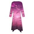 thumbnail image 2 of Long Dress with Sleeves,Summer Casual Dress,Ladies Fashion Printed Long Sleeved Round Neck Casual Irregular Dress, 2 of 5