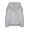 thumbnail image 3 of Womens Oversized Hoodie Pocket Plain Pullover Drawstring High Neck Hooded Sweaters Long Sleeve Fleece Sweatshirts (2XL, Gray), 3 of 5