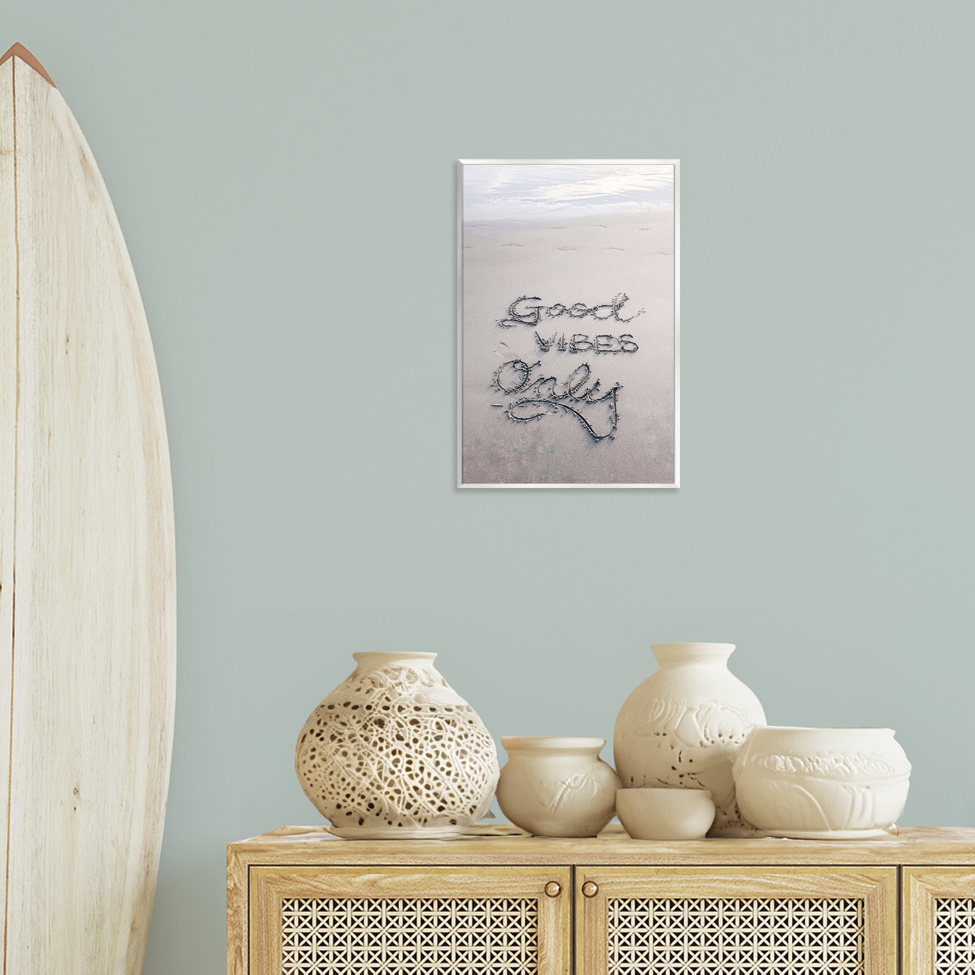 Stupell Industries Good Vibes Only in Sand Nautical & Beach Photography Unframed Art Print Wall Art, 13 x 19