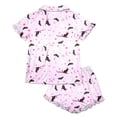 thumbnail image 6 of Outfits for Women Lightweight Halloween Graphic Print Lapel Short Sleeve Belted Top And Shorts 2 Piece Loungewear Women's Clothing Sets L, 6 of 7
