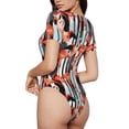 thumbnail image 3 of Naloa Cool Flamingo Women's Short-Sleeved Onesie, One-Piece Swimsuit for Parties, dates, clubs - Medium, 3 of 9