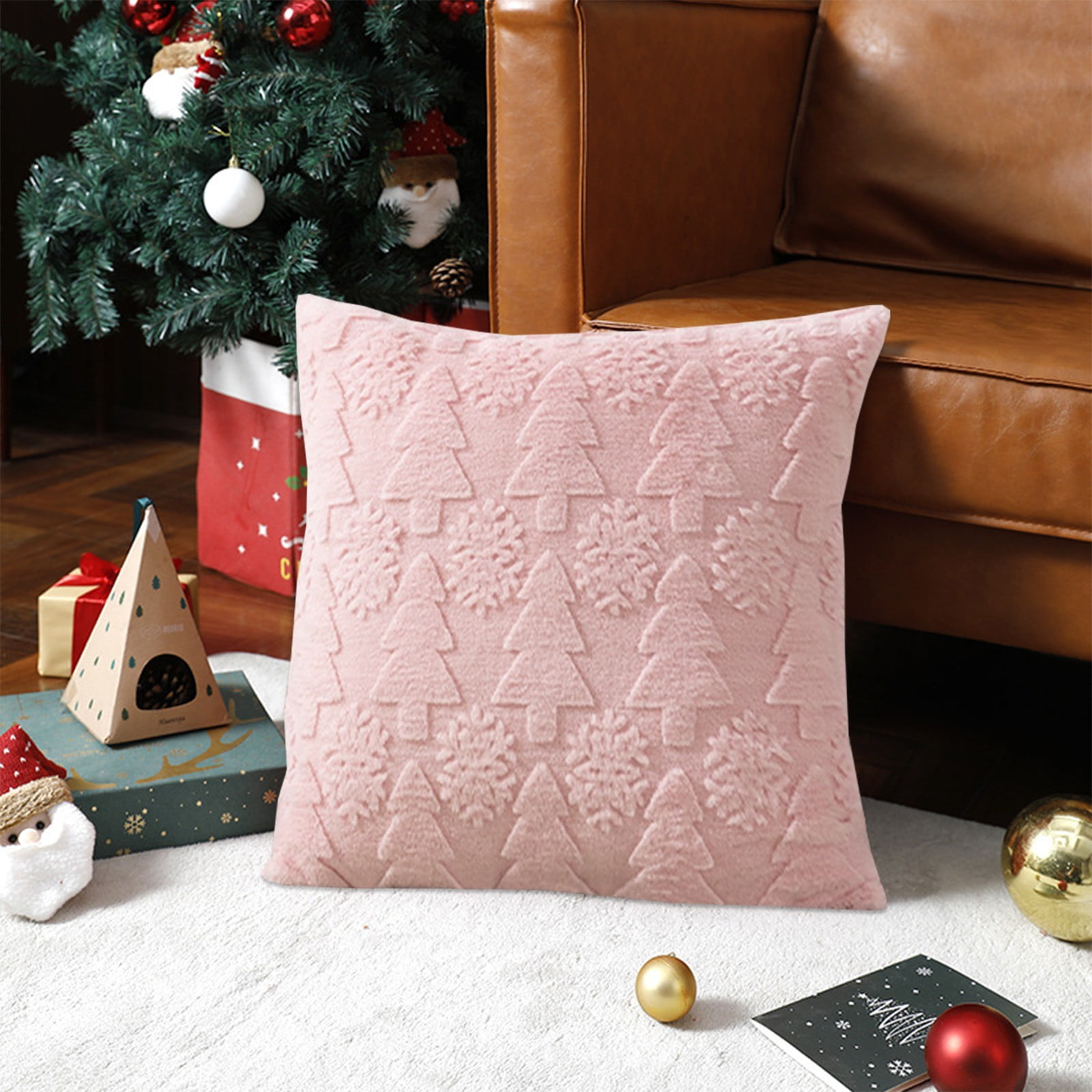 Boovnll Christmas Pillow Covers 18x18 Inch Velvet Soft Skin