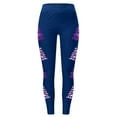 thumbnail image 5 of Weebloom Women's Christmas Leggings Xmas Glass Printed High Waisted Lift Exercise Yoga Pants Navy Xl, 5 of 5