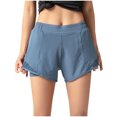 thumbnail image 4 of Ashirexll Summer Shorts for Women Trendy Summer Solid Color Elastic Waist Side Casual Self Lined Shorts, 4 of 4
