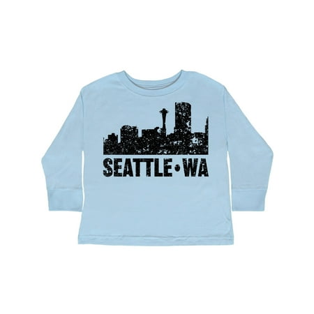 

Inktastic Seattle Skyline Grunge Gift Toddler Boy or Toddler Girl Long Sleeve T-Shirt