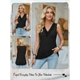 thumbnail image 7 of Hibeli Women Patchwork V Neck Sleeveless Solid Color Loose Vest, 7 of 7