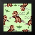 thumbnail image 2 of Lavoie, Tina 12x12 Black Modern Framed Museum Art Print Titled - Cute Baby Beaver Pattern, 2 of 5