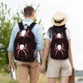 thumbnail image 4 of Disketp Spider On The Web print Canvas Backpack Lightweight Travel Daypack Student Rucksack Laptop Backpack-Small, 4 of 5