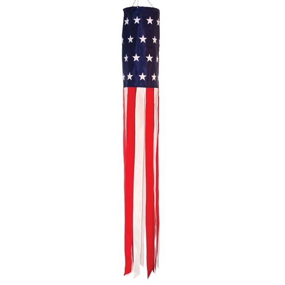In the Breeze 4115 — Stars and Stripes Printed Star Windsock, 60-Inch — Outdoor Wind Sock USA Decoration