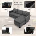 thumbnail image 5 of Vineego Linen Fabric L-shape Sofa Sectional Couch for Living Room, Beige, 5 of 7