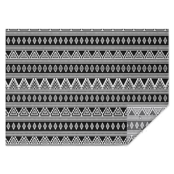 Black Geometric Triangle Diamond Pattern Rectangle Tablecloth 60"x84",Waterproof Polyester Rectangle Table Cloth, Wipeable Spillproof Polyester Tablecloth for Dining, Camping, Indoor and Outdoor