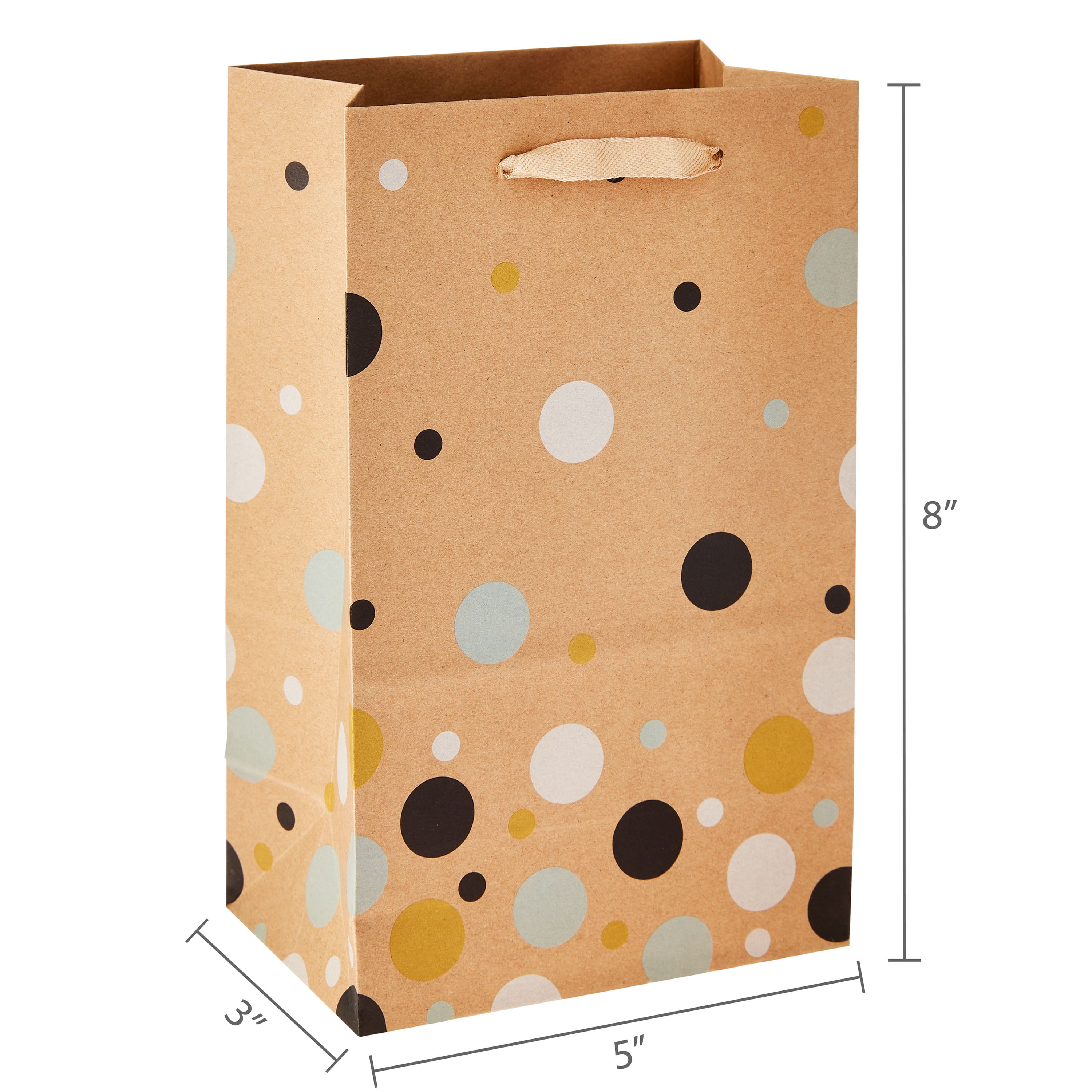 Hello Hobby Small Brown Dots Paper Bags, 5.25" x 8.38", 10 Count