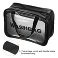 thumbnail image 4 of Uxcell 8.3"x11.8"x5.1" Clear Toiletry Bag Makeup Bags with Zipper Handle Black, 4 of 5