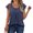 Blue, variant on Women's Cap Sleeve Tunic Tops Lace Pleated Tees Crew Neck T-Shirts Loose Plain T Shirt Plus Size Blouses Trendy Summer 2025