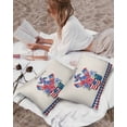 thumbnail image 3 of Pack of 2 Outdoor Pillow Covers, 4th of July Independence Day Flowers Windmill Waterproof Square Throw Pillowcase Cushion Decorative Pillow Covers for Couch Patio Tent, 20x12 in, 3 of 6