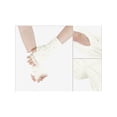 thumbnail image 3 of INSPIRE CHIC Women's Elastic Knit Gloves Female Lacework Wrist Arm Warmer Thumb Hole Half Finger Cute Sleeves for Christmas Cool Windproof White, 3 of 6