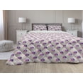 thumbnail image 1 of Geometric Comforter & Sham Bedding Set, Retro Triangle Pattern Geometric Art Mosaic Rain Drops on Polka Dots Print, 3 pcs Duvet Set Microfiber Filling Quilt, 5 Sizes, Purple Grey Pink, by Ambesonne, 1 of 4