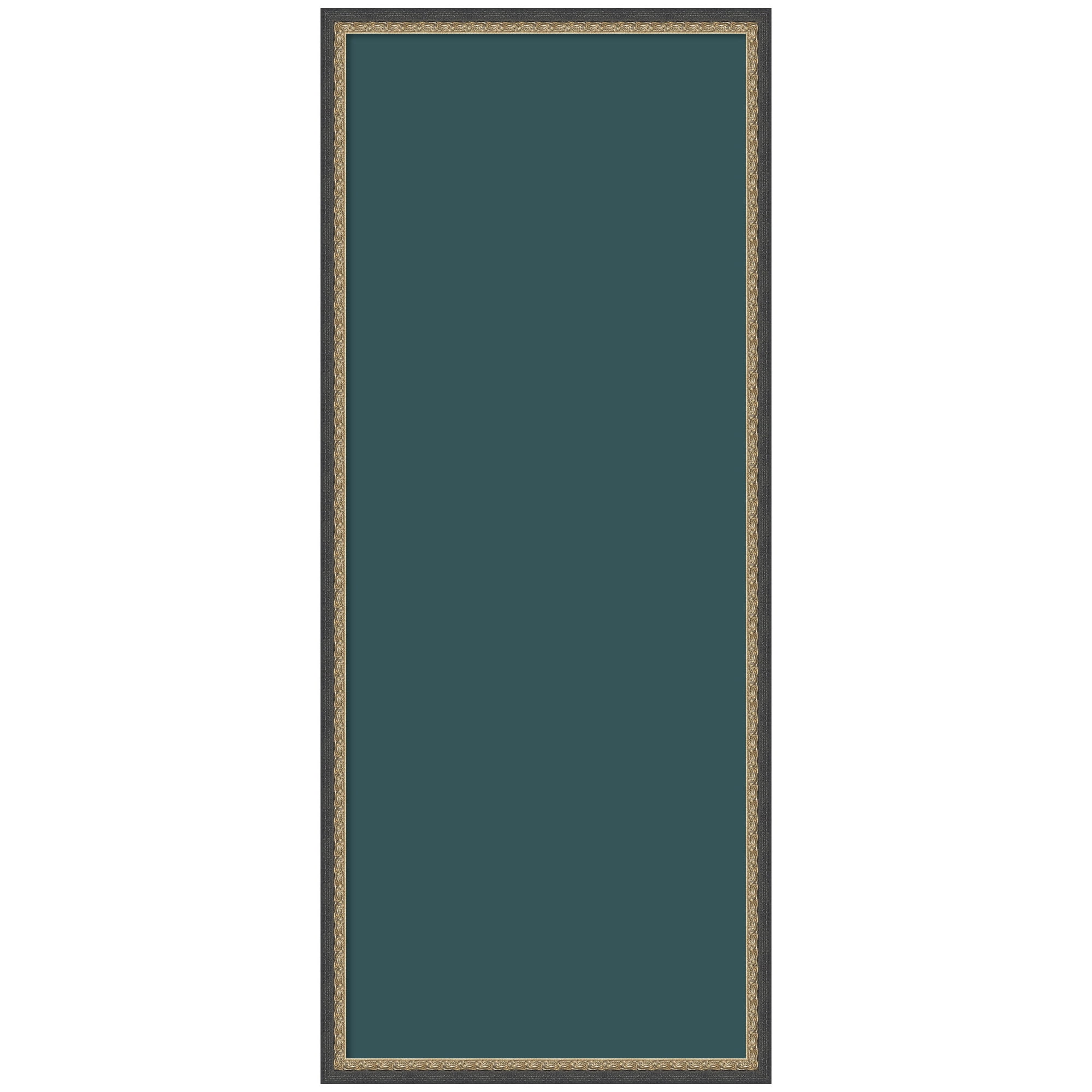 Kate and Laurel Framed Fabric Pinboard 17 x 41,  Printed Linen Decorative Bulletin Board for Use as a Vision Board or Wall Organization, Matinee Black Bronze Frame