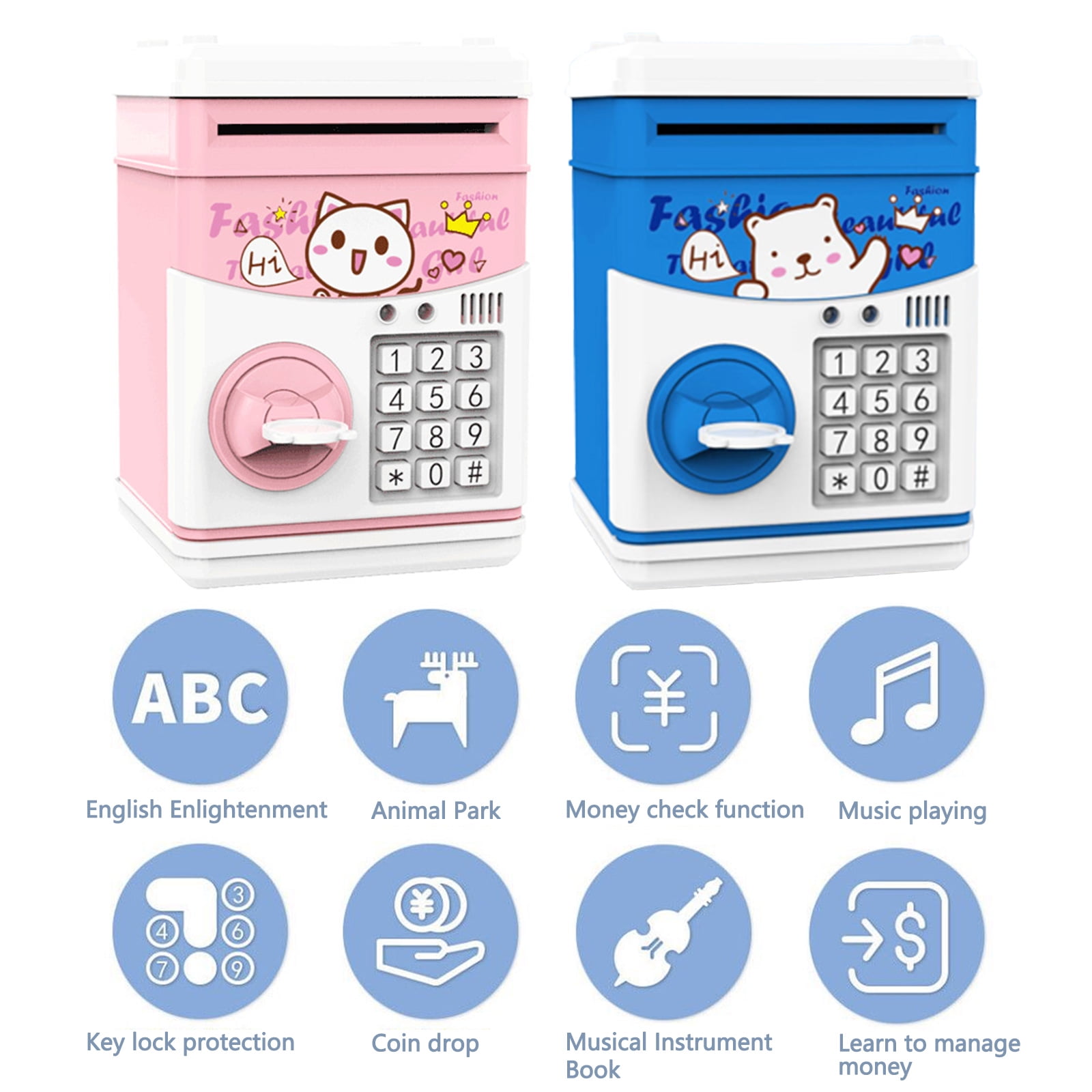 Piggy Bank Electronic Mini Atm Bank Toy For Kids Auto Scroll - Temu