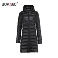 thumbnail image 2 of Women Skirt Down Jacket Fashion Hooded Hat Detachable Long Ultra Lightweight Packable Down Jacket Plus Size 5XL  Puffer Jackets, 2 of 6
