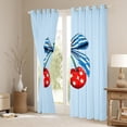 thumbnail image 3 of Feelyou Cute Princess Ribbon Blackout Curtains Set of 2 (52x84 Each) for Girl, Cartoon Stars Cherry Window Curtains, Kawaii Bowknot Blue Red Curtains and Drapes, Window Curtains Decor, 3 of 6