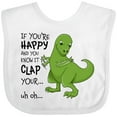 thumbnail image 3 of Inktastic T-rex Can't Clap Boys or Girls Baby Bib, 3 of 4