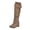 Brown, variant on asdoklhq Womens Waterproof Work Boots,foreign Trade Candy Color Patent Leather Ladies Back Zipper Thick Heel Round Toe Over-the-knee Boots