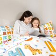 thumbnail image 4 of Feelyou Animal Alphabet Queen Comforter Set for Kids, Cartoon Initial Letter Bedding Comforter Set, Multicolor, Colorful Stars Reversible, 3pcs, 4 of 6