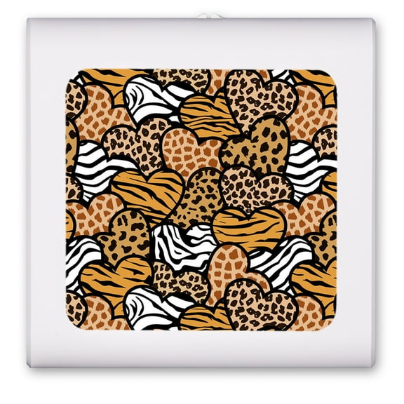 Plug in Dimmable LED Night Light with Dusk to Dawn Auto Sensor, Adjustable Brightness, Warm Light, Auto On/Off Nightlight for Bathroom, Hallway, Nursery, Bedrooms - Jungle Love