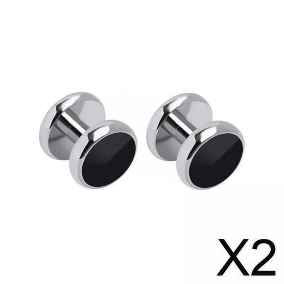 gemelos ,juego de gemelos y hombres papá negocios,kit de gemelos de plata negra sólido aniversario,joyería gemelos partido fiesta boda,gemelos clásicos personalizados