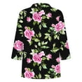 thumbnail image 4 of YUGYXL Casual Collared Shirts for Women 3/4 Length Sleeve Blouses Business Tops V Neck Tunics Print Tshirts Sales A Black XL, 4 of 5