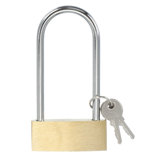 Candados de latón sólido Uxcell con llave diferente, candado de grillete largo con llaves para casillero, puerta, cerca 3.8"