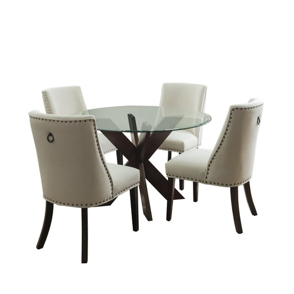 Powell Augusta 5-Piece Dining Set, Espresso/Natural