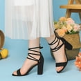 thumbnail image 6 of Unique Bargains Women's Summer Strappy Lace Up Chunky High Heeled Sandals, 6 of 6