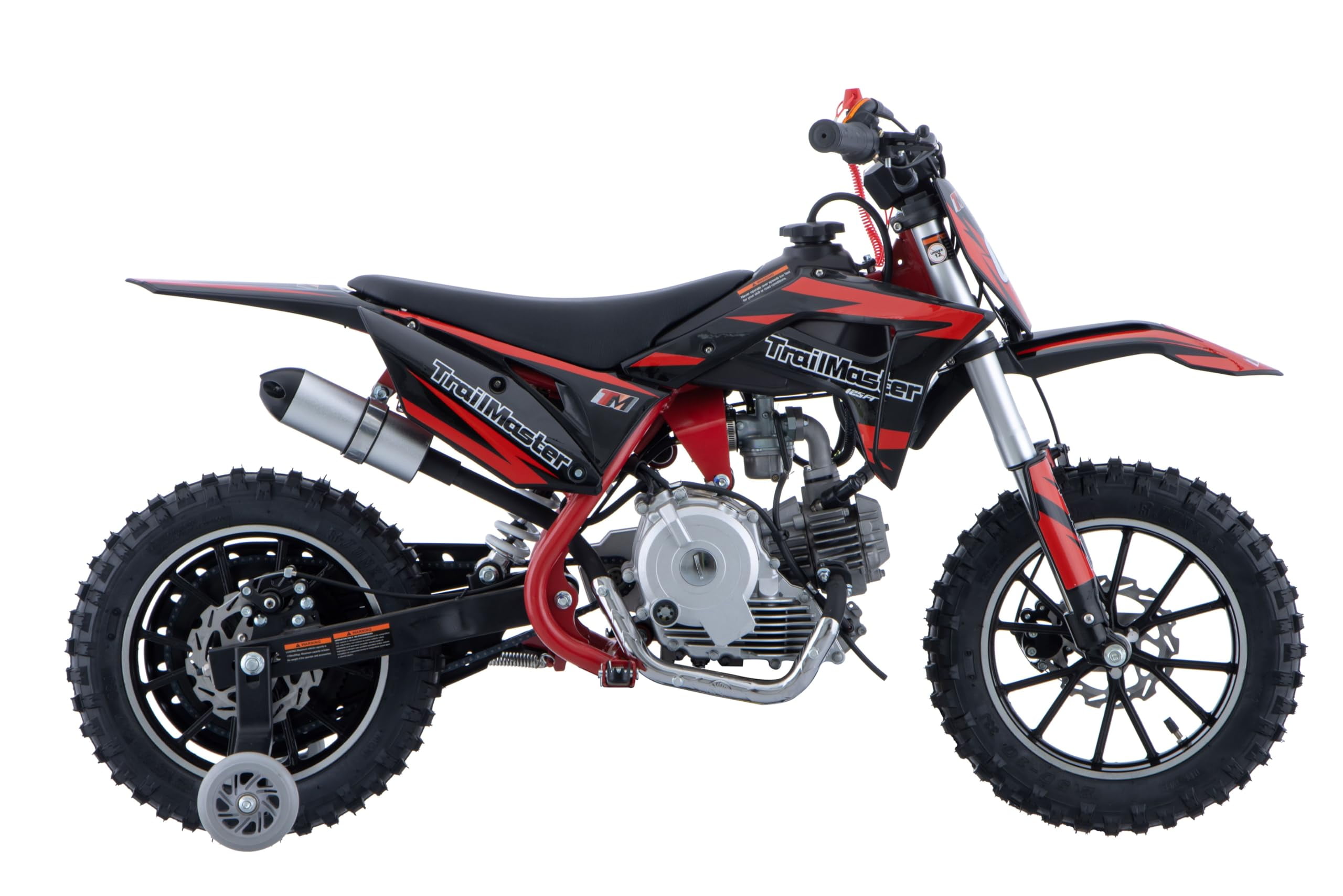 Trailmaster TM-06 Dirt Bike with CVT Transmission, Electric Start, Disc Brake! 10" (Red)