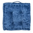 thumbnail image 2 of SAFAVIEH Belia 18" x 18" Solid Square Tufted Floor Pillow, Periwinkle, 2 of 4